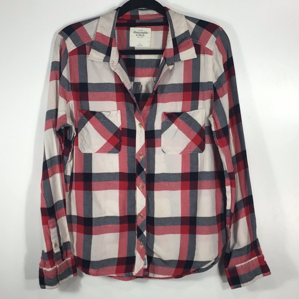 Abercrombie & Fitch | Women’s Striped Flannel Shirt~L